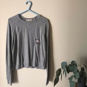 Pull&bear lightweight grey sweater with unicorn!